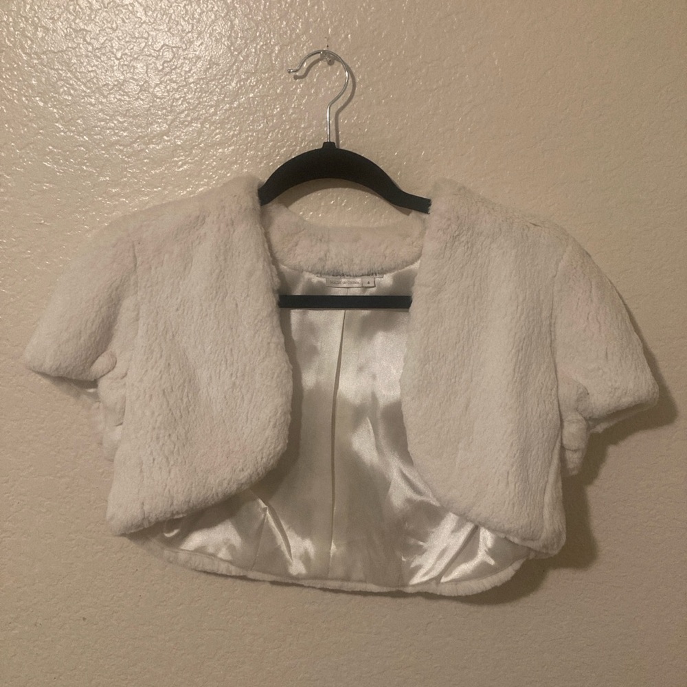 To the Max Cream Rabbit fur Bolero Jacket